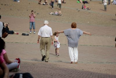 People enjoying at cross