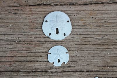 Close-up of smiley face on wood