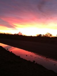 Scenic view of landscape at sunset
