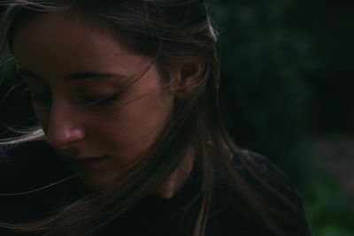 Close-up of beautiful young woman