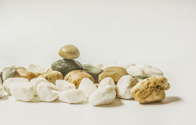 Pile of stones isolated on a white background.