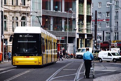 City street with buildings in background