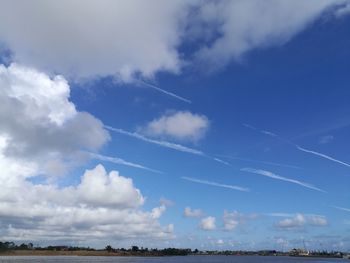 Low angle view of vapor trail in sky