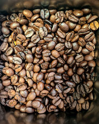 Full frame shot of roasted coffee beans