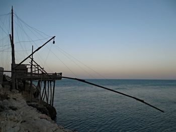 Scenic view of sea against clear sky during sunset