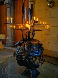 Illuminated lighting equipment on table