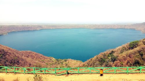 Scenic view of lake against clear sky at mirador de catarina