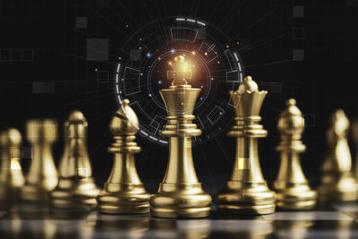 Digital composite image of chess pieces