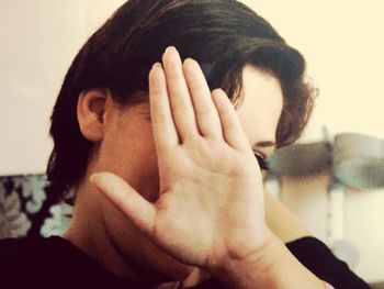 Close-up of woman hand with tattoo