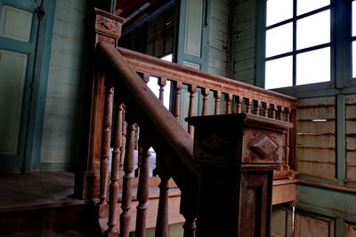 Low angle view of staircase in old building