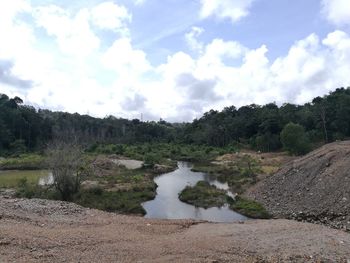 Scenic view of river against sky