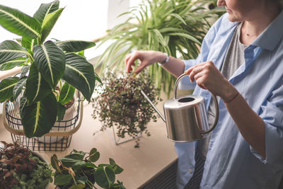 Midsection of man preparing food