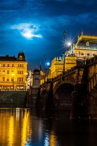 Illuminated buildings with waterfront