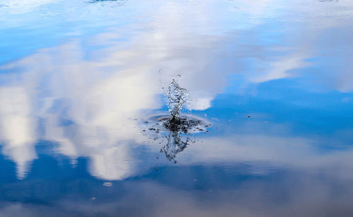 High angle view of rippled water in lake