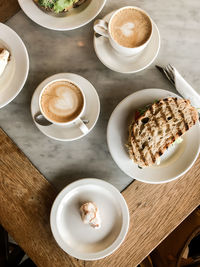 High angle view of food on table