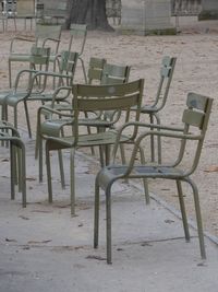 Empty chairs and table