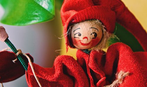 Close-up portrait of red toys