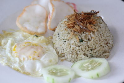 Close-up of noodles in plate