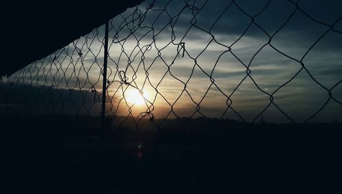 View of city at sunset