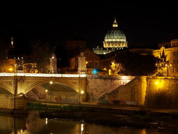 Illuminated city at night