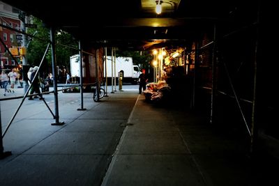 Illuminated street lights at night