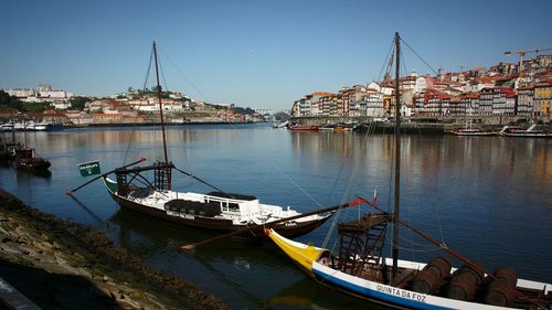 Boats in harbor