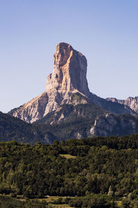 Mont aiguille against a blue sky