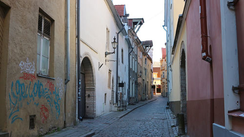Narrow alley amidst buildings in town