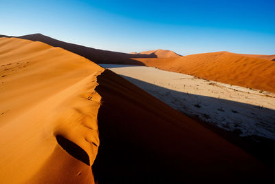 Scenic view of desert against clear sky