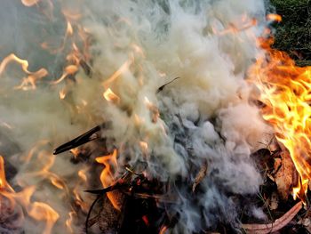 Close-up of bonfire