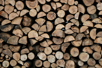 Full frame shot of firewood