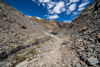 Scenic view of rocky mountains against sky