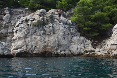 Rock formation by sea