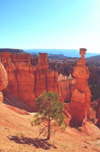 Scenic view of mountains against clear sky