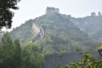 Tourist visiting great wall of china