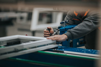 Man working on table