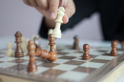 Close-up of chess pieces