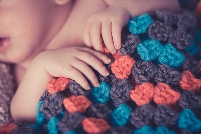 Close-up of baby hand