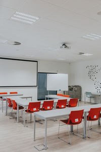 Empty chairs and tables