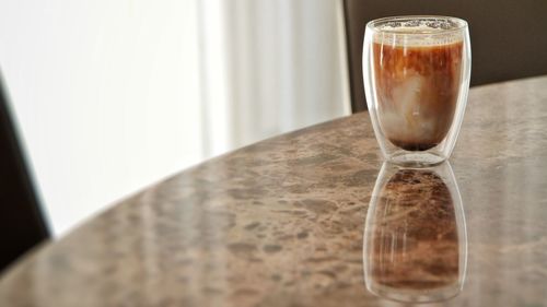 Close-up of drink in glass on table