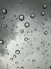 Full frame shot of wet glass window