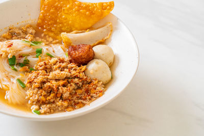 Close-up of food in bowl on table