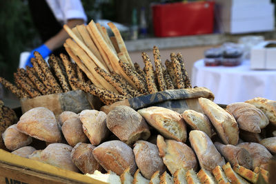 Close-up of sweet food for sale at market