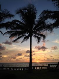 Scenic view of sea at sunset