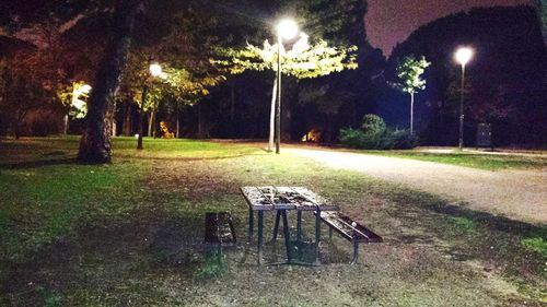 Empty footpath at night