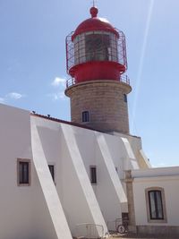 Low angle view of lighthouse against sky