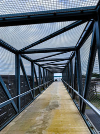 View of empty footbridge