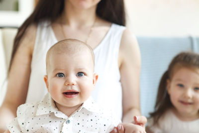 Portrait of mother and baby