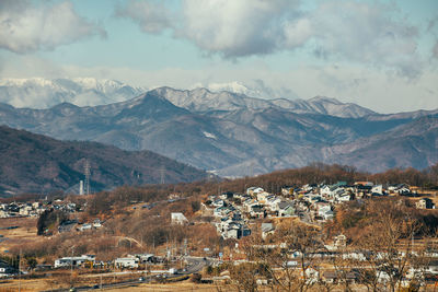 Scenic view of mountains against sky