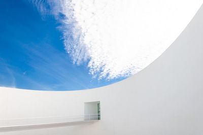 Low angle view of white building against sky